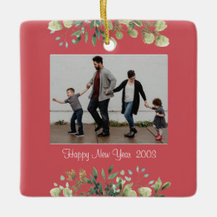 New Year Keramik Square Ornament