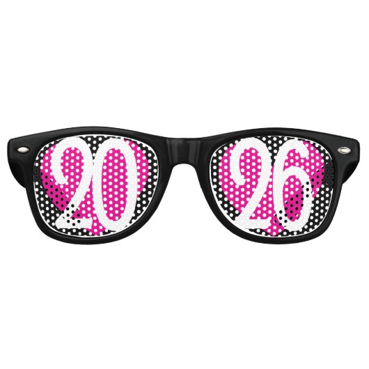 New Year love 2026 heart party glasses Partybrille (Vorderseite)