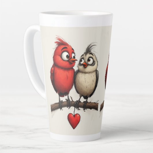 New Year, Love, Birds Milchtasse (Linke Ecke)