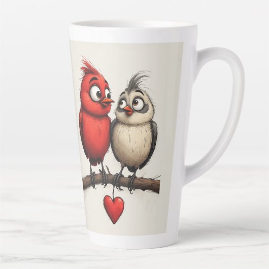New Year, Love, Birds Milchtasse (Rechts)
