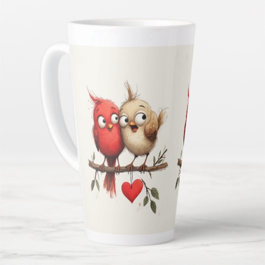 New Year, Love, Birds Milchtasse (Linke Ecke)