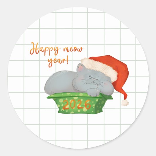 New Year Lucky Cat Sticker for Holiday Gifts (Vorderseite)