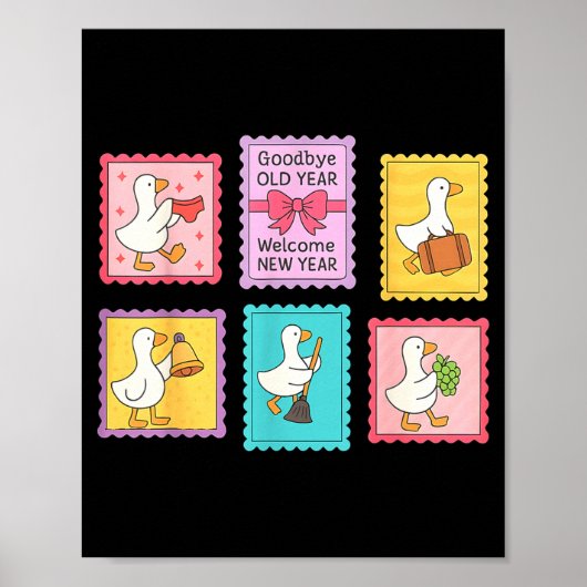 New Year Matching Welcome New Year Midnight Funny  Poster (Vorne)