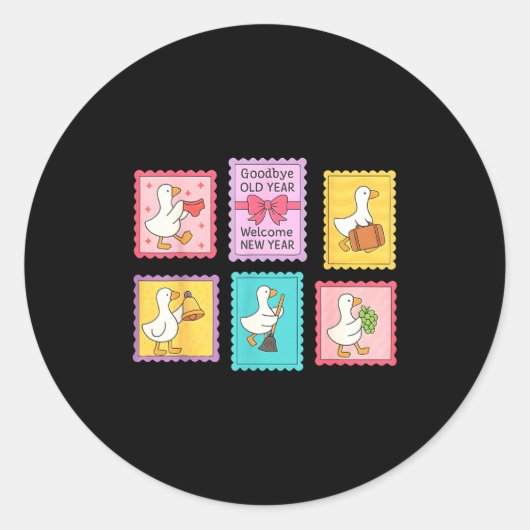 New Year Matching Welcome New Year Midnight Funny  Runder Aufkleber (Vorderseite)