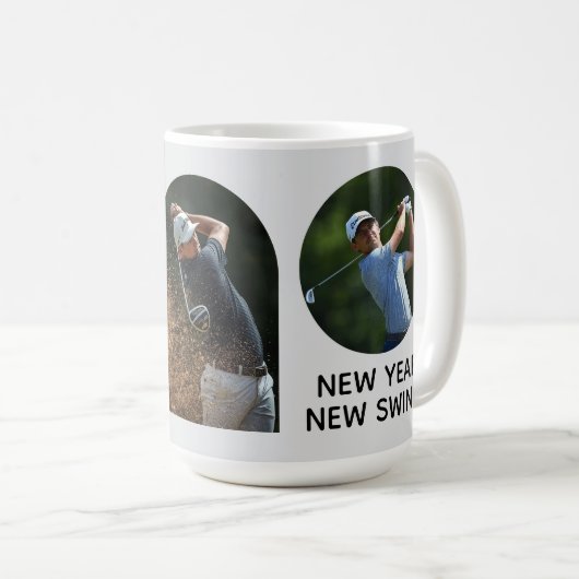 New Year motivational custom add your own photo Kaffeetasse (VorderseiteRechts)
