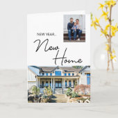New Year New Home Family Custom Photo and House Karte (Gelbe Blume)