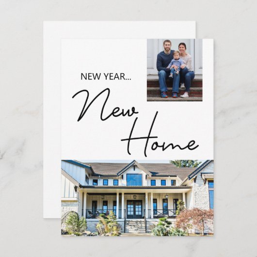 New Year New Home Moving Announcement photos Feiertagskarte (Vorne/Hinten)