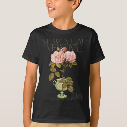 New Year New Me 2026 Floral Aesthetic A New Chapte T-Shirt (Vorderseite)