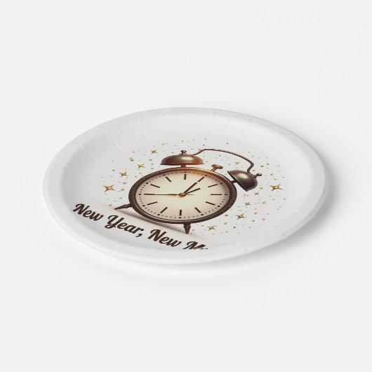 New Year New Me Plates Pappteller (Schrägansicht)