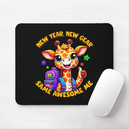 New Year New Same Awesome Me Giraffe Kids Mousepad (Mit Mouse)