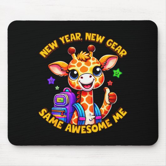 New Year New Same Awesome Me Giraffe Kids  Mousepad (Vorne)