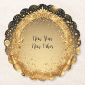 New Year New Vibes Liquid Gold Midnight Champagne  Untersetzer (Vorderseite)