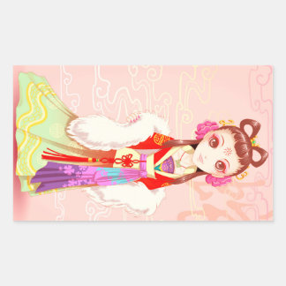 New Year Niedlich Festival Girl Sticker