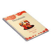 New Year Notebook in Rot und Beige Notizblock (Rechte Seite)