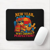 New Year Old Me Funny Cat Retro Lazy Meme Gift  Mousepad (Mit Mouse)