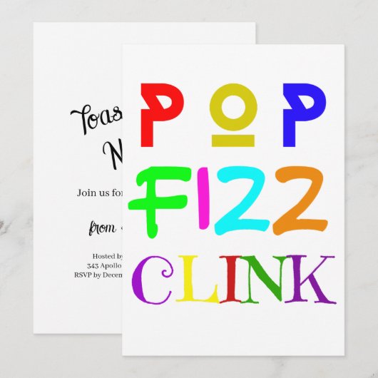 New Year Party Einladung (Vorne/Hinten)