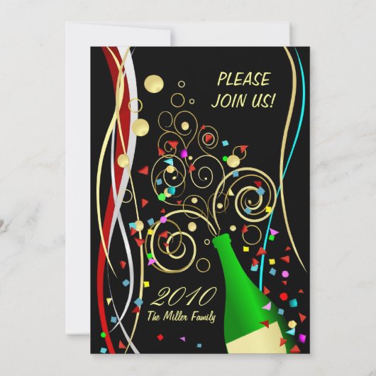 New Year Party Einladungen - Champagne Brunch (Rückseite)