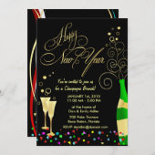 New Year Party Einladungen - Champagne Brunch (Vorne/Hinten)