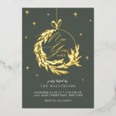 New Year Party Elegante Garland Highlights Folieneinladung (Vorderseite)