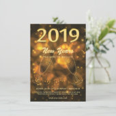 New Year Party Invitation Flyer Einladung (Stehend Vorderseite)