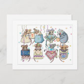 New Year Pocket Mäuse Postkarte (Vorne/Hinten)