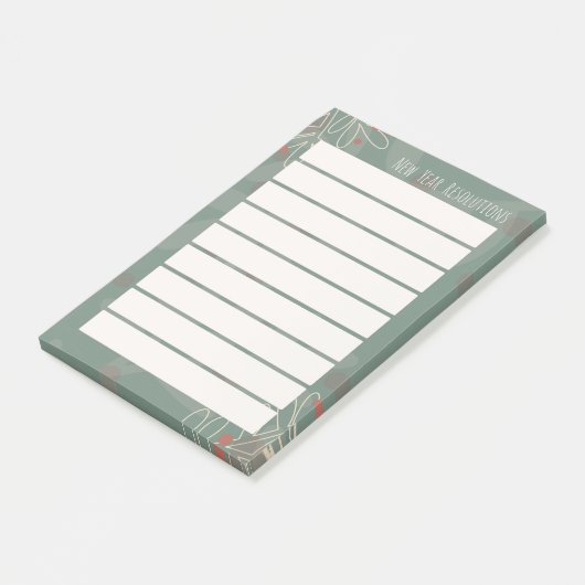 New Year Resolutions Post-it Klebezettel (angewinkelt)