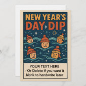 New Year’s Day Dip – Wild Swimming Event Einladung (Vorne/Hinten)