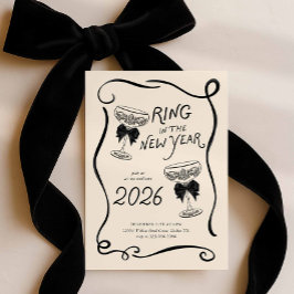 New Year’s Eve Hand Drawn Party Invite Einladung