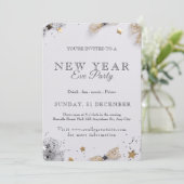 New Year’s Eve Party Invitation | Festive Gold Einladung (Stehend Vorderseite)