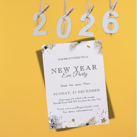 New Year’s Eve Party Invitation | Festive Gold Einladung