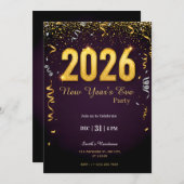 New Year’s Eve Party Invitation | NYE Celebration Einladung (Vorne/Hinten)
