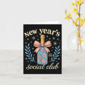 New Year’s Social Club 2026 Celebration Karte (Gelbe Blume)