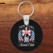 New Year’s Social Club 2026 Elegant Champagne Art  Schlüsselanhänger (Vorderseite)