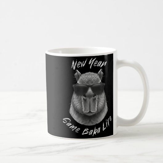 New Year Same Baka Life Capybara Joke Kaffeetasse (Rechts)
