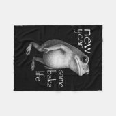 New Year Same Baka Life Funny Frog Joke  Fleecedecke (Vorderseite (Horizontal))