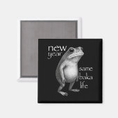 New Year Same Baka Life Funny Frog Joke Magnet (Vorderseite/Rückseite)
