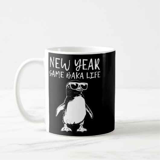 New Year Same Baka Life Funny Penguin Joke  Kaffeetasse (Links)
