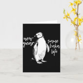 New Year Same Baka Life Funny Penguin Joke Karte (Gelbe Blume)
