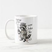 New Year Same Baka Life Funny Raccoon New Year's E Kaffeetasse (Links)