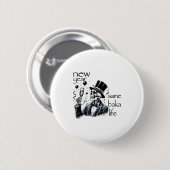 New Year Same Baka Life Funny Skeleton New Year's  Button (Vorne & Hinten)