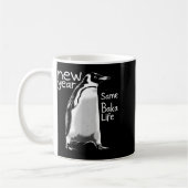 New Year Same Baka Life Penguin Funny Joke Sarcast Kaffeetasse (Links)