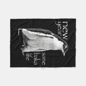 New Year Same Baka Life Penguin Joke  Fleecedecke (Vorderseite (Horizontal))