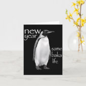 New Year Same Baka Life Penguin Joke Funny Karte (Gelbe Blume)