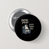 New Year Same Baka Life Penguin Joke Gaming Video Button (Vorne & Hinten)