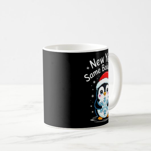 New Year Same Baka Life Penguin Joke Kaffeetasse (VorderseiteRechts)