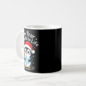 New Year Same Baka Life Penguin Joke Kaffeetasse (Vorderseite Links)