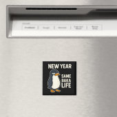 New Year Same Baka Life Penguin Joke Magnet (In Situ (Geschirrspüler))