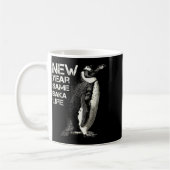 New Year Same Baka Life Penguin Joke Sarcastic Mem Kaffeetasse (Links)