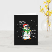 New Year Same Baka Life Penguin New Year Sarcastic Karte (Gelbe Blume)