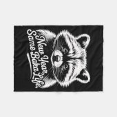 New Year Same Baka Life Raccoon Meme Funny Joke Fleecedecke (Vorderseite (Horizontal))